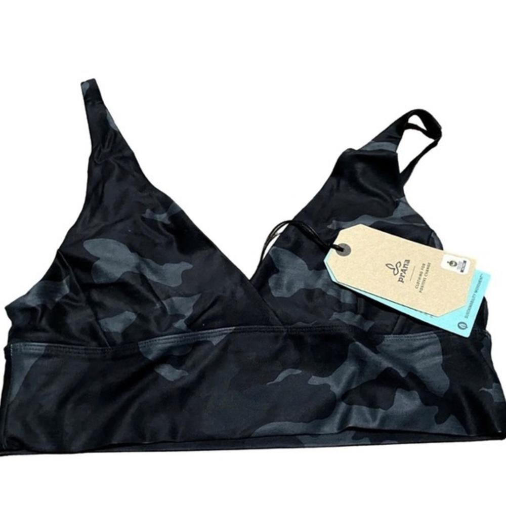 Prana Black Camo Layna Brami New With Tags